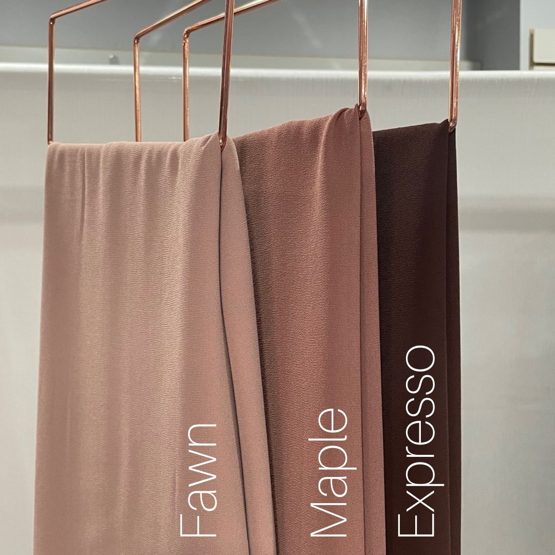 Fawn Chiffon Hijab  https://www.arifasboutique.com/products/fawn-chiffon-hijab  Our chiffon hijabs are lightweight and airy allowing for a versatile look from casual to formal. A closet staple made from a comfortable textured chiffon material. We have handpicked each of our colours providing you with a wide range to choose from. Size 180 cm x 70 cm Color may look different due to different screen …