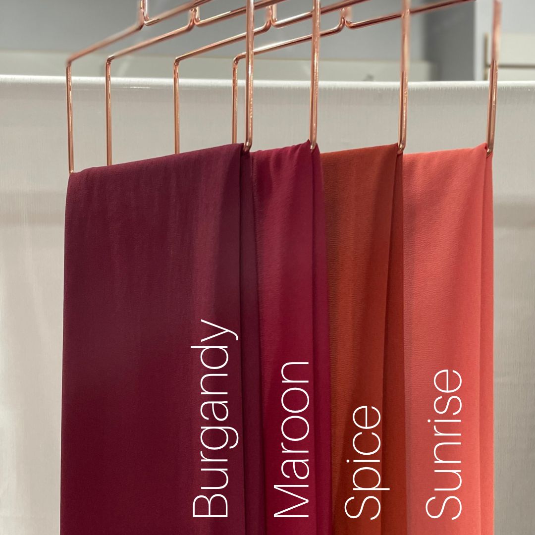 Maroon Chiffon Hijab scarf  https://www.arifasboutique.com/products/maroon-chiffon-hijab  Our chiffon hijabs are lightweight and airy allowing for a versatile look from casual to formal. A closet staple made from a comfortable textured chiffon material. We have handpicked each of our colours providing you with a wide range to choose from. Size 180 cm x 70 cm Color may look different due to different screen  reslotuin