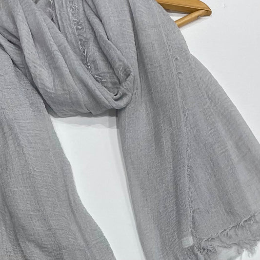 Grey Mist Crinkle Hijab