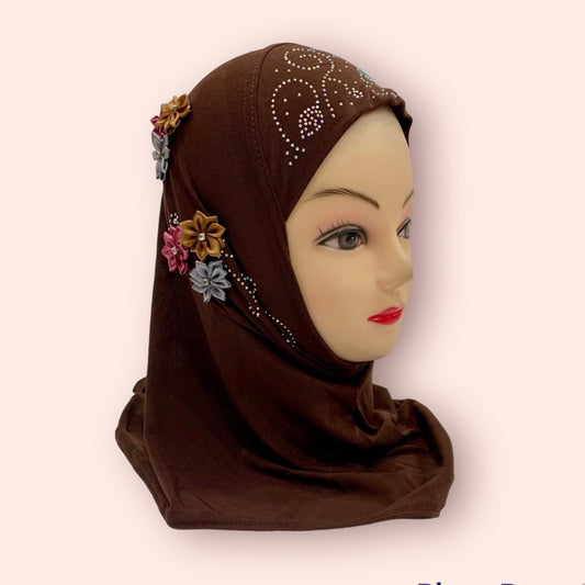 Coffee Kids Floral Hijab Small