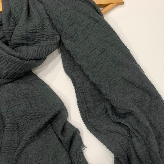 Granite Grey Crinkle Hijab