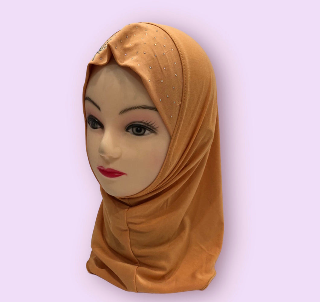 Burnt Orange Stonework Kids Hijab Small