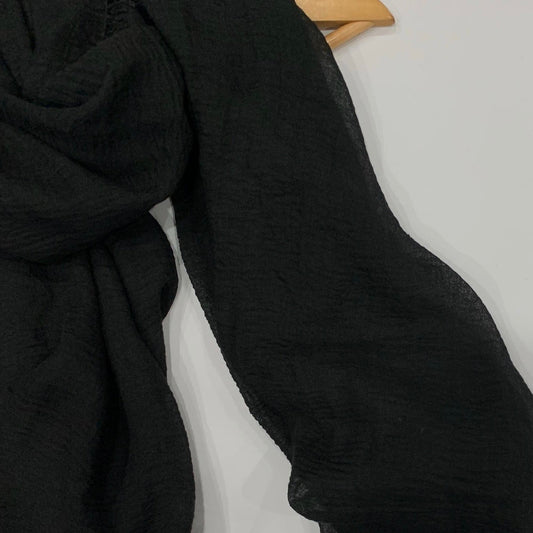 Black Crinkle Hijab