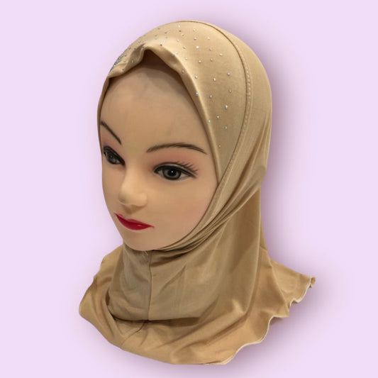 Creme  Stonework Kids Hijab