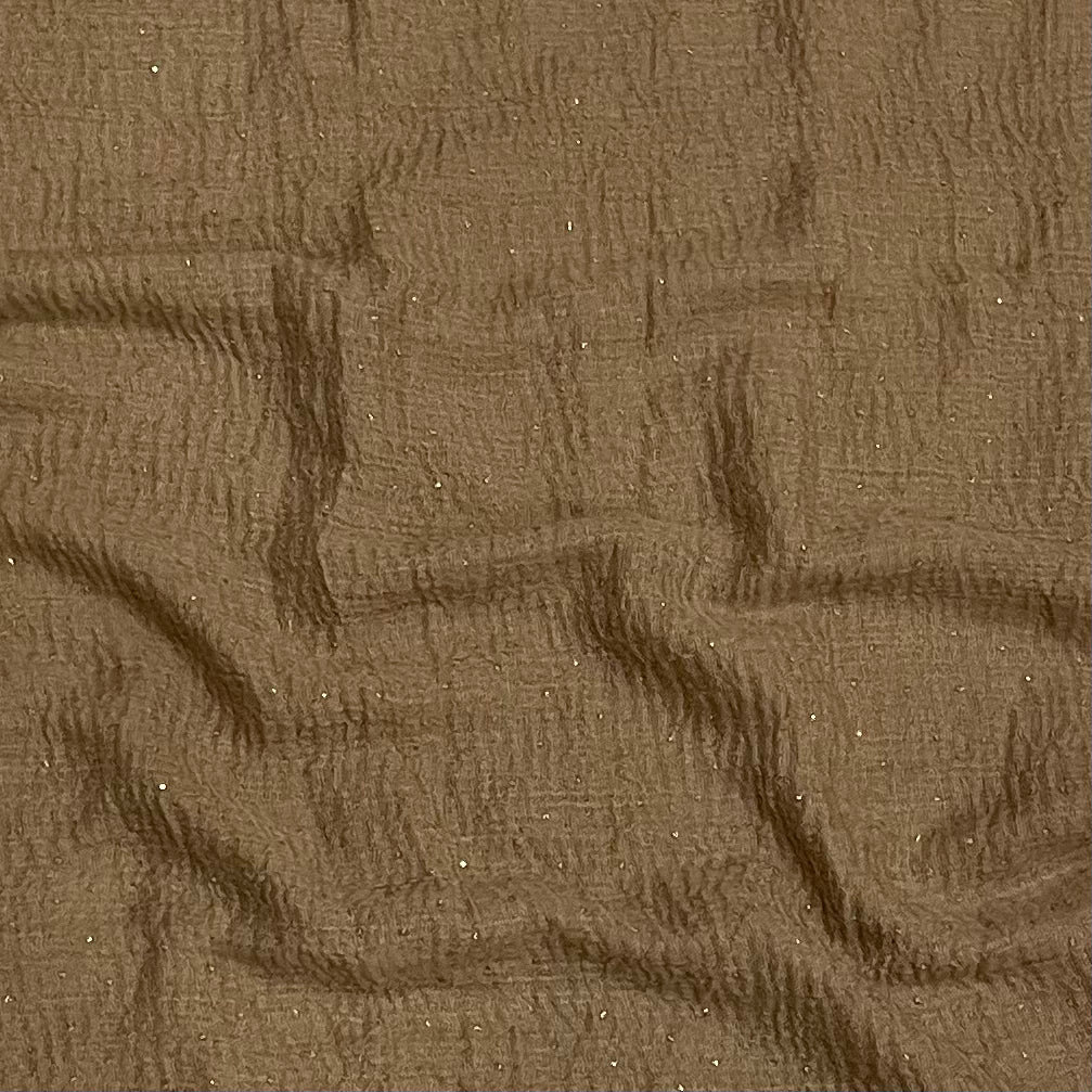 Tan Glitter Crinkle Hijab