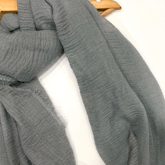 Silver Grey Crinkle Hijab