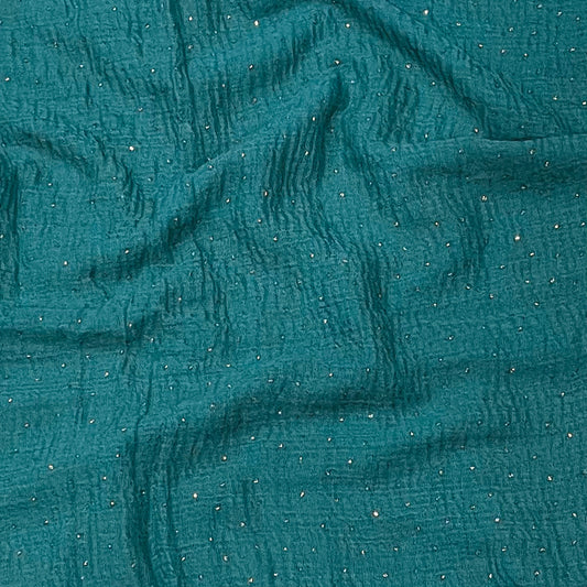 Turquoise Glitter Crinkle Hijab