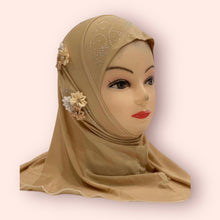 Load image into Gallery viewer, Caramel Kids Floral Hijab Small
