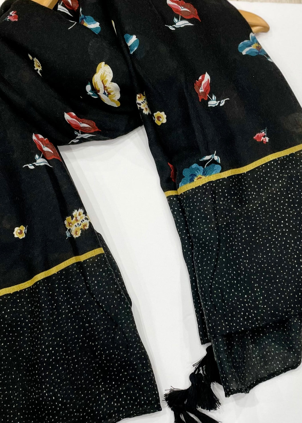 Black Floral  Hijab