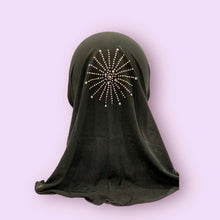 Load image into Gallery viewer, Black Stonework Kids Hijab Small
